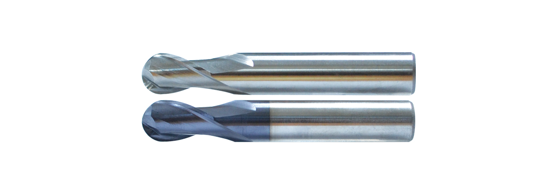 312 - 2 Flute Ball Nose End Mills - Regular Length - Plain Shank - HSS-Co8 - Uncoated and TiAIN Coated