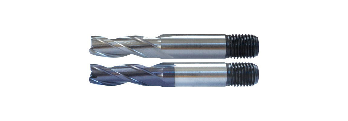 342 - 3 Flute End Mills - Regular Length - Threaded Shank - HSS-Co8 - Uncoated and TiAIN Coated